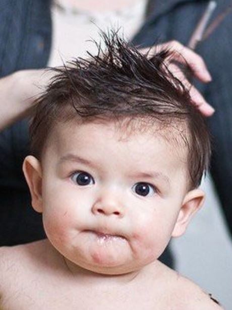 Photo of lovely baby hairstyle w/ spiky hair