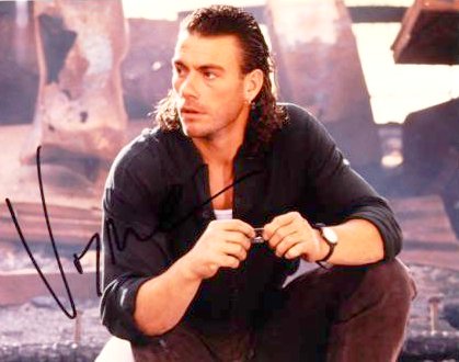 Jean Claude Van Damme with Long Small Curly Hair Style, brunette
