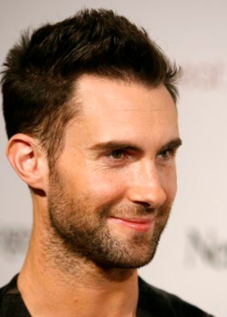 Adam Levine with his short haircut with light punky hairstyle.PNG
