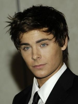 Zac Efron with dark hairstyle in spiky style.jpg