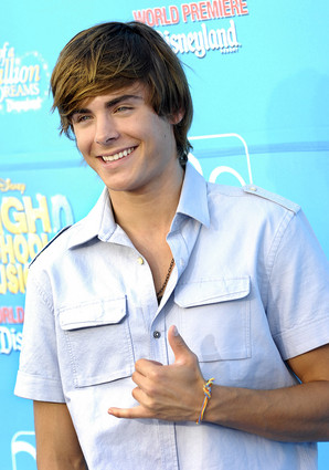 long side bangs hairstyles. Zac Efron with long side bangs
