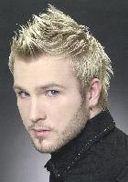 very cool Men's Short Hair Style with snow blonde with spikes
