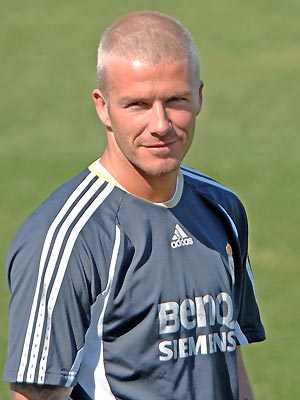david beckham hair. David Beckham with extremely