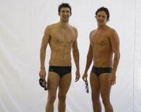 Michael Phelps and Garrett Weber-Gale with wet hair.jpg
