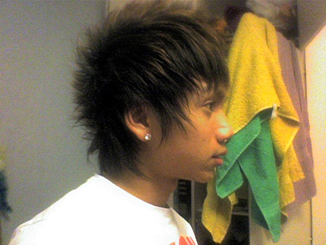 Image of Asian Boy Haircut with thin spikes
