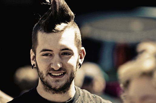 punk short hairstyle. cool punk men hairstyle in