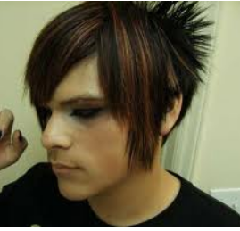 Men's Medium Hair Style_light punk hair with spiky side bangs pic
