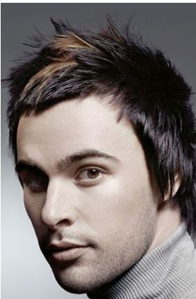 mid length hairstyles for men. Two tone men funky haircut in