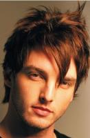 Light emo hairstyle with spiky on the top in brown hair pictures.JPG
