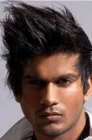 Dark spiky hairstyle with short length int he back.JPG
