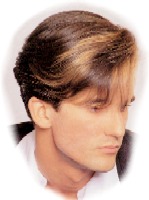 Men medium hairstyle with long bangs

