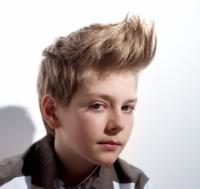 Top hairstyles for little boys looking very cool with long spiky hair in front and straight with layers on the sides.JPG
