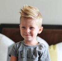Cool haistyles for little boys with light mohawk style with long spiky hair on top.JPG
