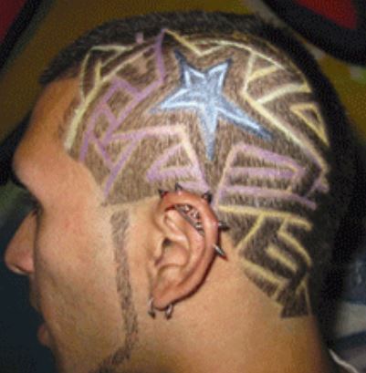 Colorful buzz haircut with stars.JPG
