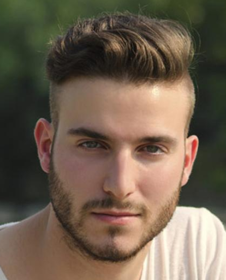mens fade hairstyle with cool top
