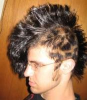 Black hair punk mens hairstyle with cool hair patterns.JPG