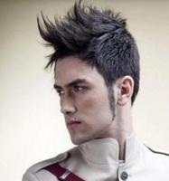Man cool hairstyle with mohawk haircut with long spiky bang.JPG
