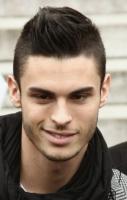 Cool mens hairstyle with spiky bang
