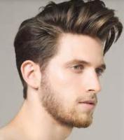 New mens hairstyle with very short and long bang hair