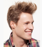 2012 trendy men hairstyle with short in the back and very long bangs in the front