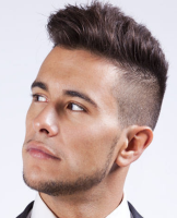 Modern punk haircut for men with very cool haircut with extreme short in the back and sides and long bang and top.PNG