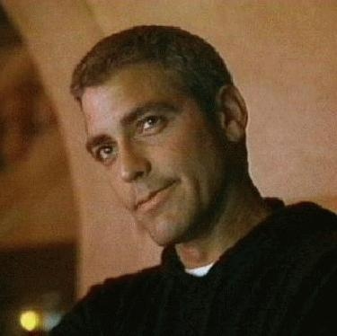 George Clooney with Very Short Hair Style
