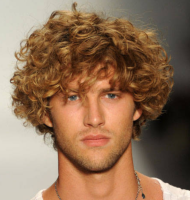 Trendy men curly haircuts with medium long length hair with long curly bangs.PNG