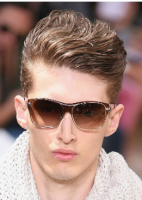 Chic men haircuts with geled long bangs pulled to the back.PNG