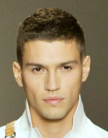 Men very short haircut with thick layered hair on the top.PNG
