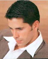 Image of Short Hair Style with Gel, brunette with short swept bang