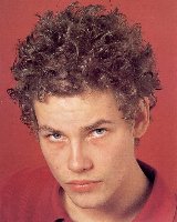 Small curly men hairstyle with light brown
