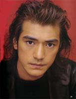 Takeshi Kaneshiro with long wavy hair style, brown