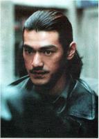 Takeshi Kaneshiro with long hair style, black