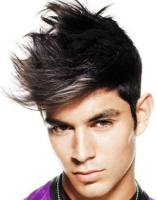 Modern punkish men hairstyle with  very long layered and spiky bangs.PNG