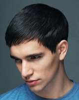 Men cool short hairstyle and layered side bangs and black hair.PNG