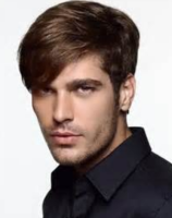 Trendy men hairstyle with very short hair length in the back and very long side bang gives you a sexy look.PNG