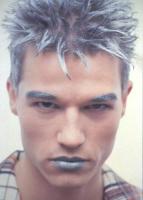 Spiky Men's Short Hair Style in grey with a punkish style
