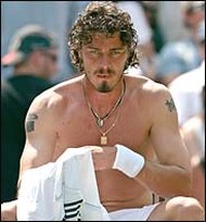 sexy Marat Safin with his wild long curly hair