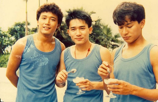 Tony Leung with Miu Kiu Wai and Andy Lau in their three different hairstyles.jpg
