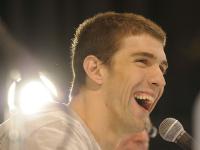 Michael Phelps with short spiky haircut_Phelps at US Olympic swimming trial.jpg