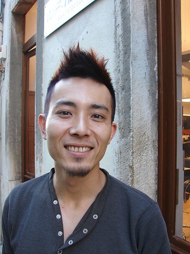 Funky hairstyle for Asian men
