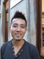 Funky hairstyle for Asian men