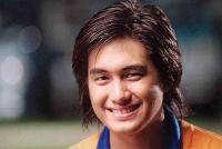 Asian man medium long hairstyle with layers and side bang