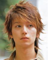 Men stylish hairstyle with layers in redish brown