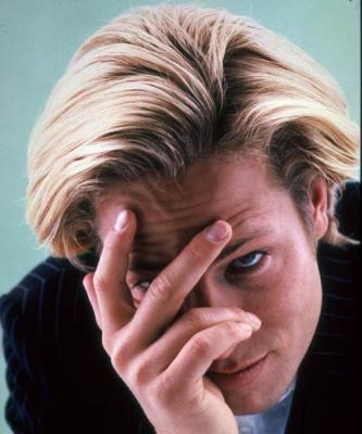 Men ice blonde hairstyle