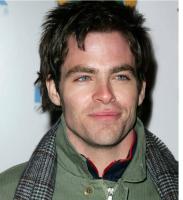 photo of hot sexy actor Chris Pine with spiky hairstyle.JPG
