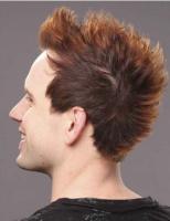 Light punk funky men hairstyle with short length and spiky bang.JPG