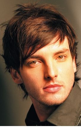 Men trendy hairstyle with long swept long bang
