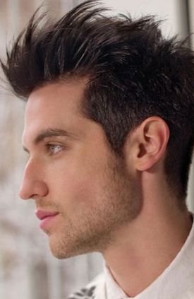 Very short men hairstyle with spiky bangs on the top.JPG
