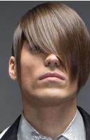 Man modern short with very long swept bangs with layers.JPG